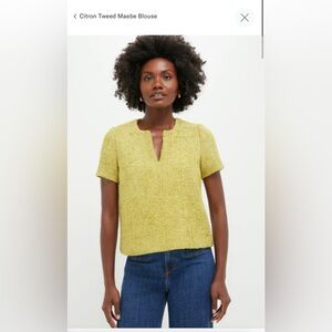 NEW - Tuckernuck Citron Tweed Maebe Blouse - size medium